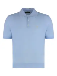 Рубашка поло с вышитым логотипом Prada, синий