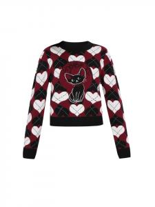 Женский свитер черного бордового цвета myMo ROCKS