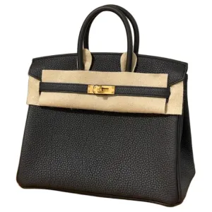 HERMES Birkin Togo Calfskin Birkin Bag Handbag 25 Women's 89 Noir Black