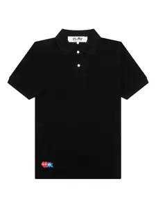 Футболка-поло X Invader с пиксельным сердцем Comme Des Garçons Play, черный