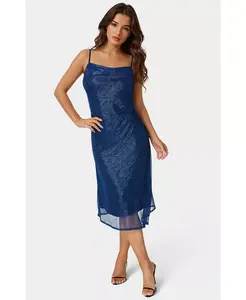 Женское миди-платье с плиссированным капюшоном Bebe, синий