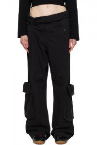 Выстиранные закатанные грузовые брюки Open Yy, черный