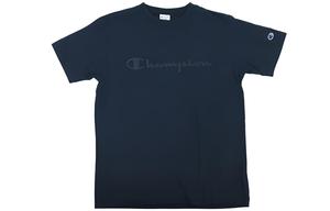 Футболка прямого кроска Японская версия Унисекс Тёмно-синий Champion