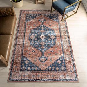 nuLOOM ковер 275 x 366 см с машинной стиркой, водонепроницаемой поверхностью, защитой от протеканий, противоскользящей основой и устойчивостью к пятнам для гостиной, спальни, кухни, столовой, Astra Brick