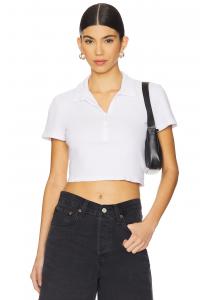 Короткая футболка с пуговицами на груди James Perse, white