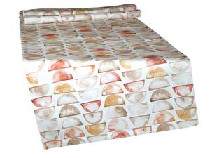 Настольный бегун beties Heimtextil, 40x150 см, белый/серо-коричневый/коричневый/желтый карри/оранжевый