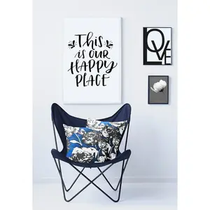 Декоративная подушка Evelyn, наволочка с наполнителем, 1 штука Apelt, Blau/weiß/schwarz + geblümt