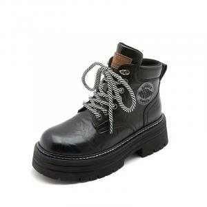 GIGIRYO Мартин Боутс женские черные на плоской подошве, цвет Black (Flat)