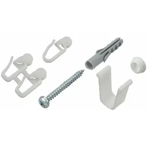 Комплект аксессуаров для крепления экранов Sichtschutz от для однорядных карнизных шин Liedeco, белый