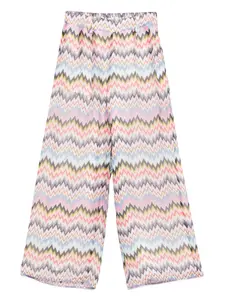 Брюки с узором зигзаг Missoni Kids, розовый
