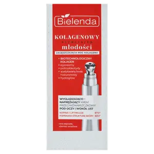 Разглаживающий и укрепляющий крем против морщин для области вокруг глаз и губ, 15 мл Bielenda Kolagenowy stymulator młodości