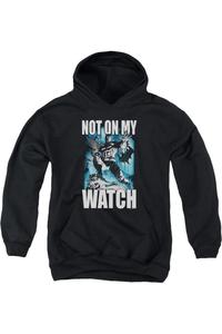 Батмен Не на Моей Вахте Молодежная Толстовка с Капюшоном Gildan, черный