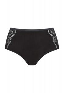 Трусики на бедрах, кружево с цветочным узором, однотонные, женские mey, черный