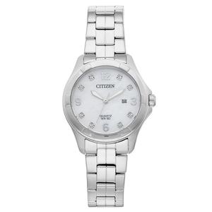 Женские часы Citizen из нержавеющей стали с кристаллами - EU6080-58D, цвет Silver Tone