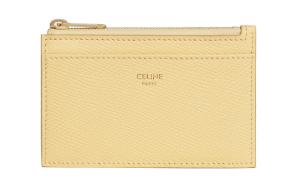 Кардхолдер из зернёной телячьей кожи CELINE Цвет Blossom Pink Женский