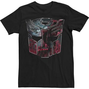 Мужская футболка с изображением лица трансформера и автобота, большая футболка Licensed Character, черный