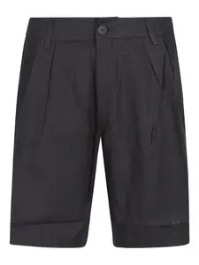 Льняные шорты с защипами HINNOMINATE, черный