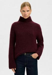 Джемпер Selected Femme SLFGABRIELLA HIGH NECK , Fig/Bordeaux