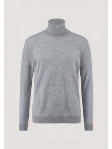 Вязаный свитер с высоким воротом светло-серого цвета Hessnatur