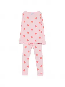 Пижама с принтом в виде сердечек Petit Bateau, розовый