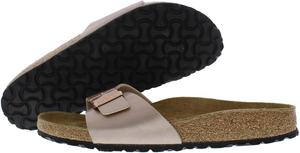 Женские сандалии Birkenstock Madrid с открытым носком, черно-белая кожа