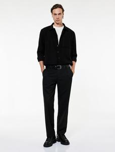 Рубашка на пуговицах классического кроя Koton, черный