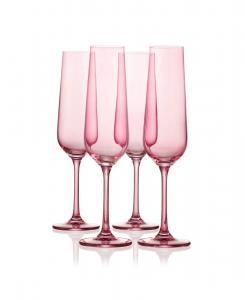 Набор из 4 прозрачных бокалов для шампанского Godinger, цвет rose