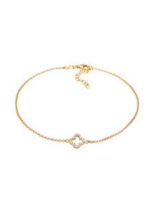 Elli Браслет Fußschmuck 925 Sterling Silber Kleeblatt in Gold