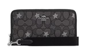 Демпси Жаккард с изысканной шагреневой кожей Мобильный кошелёк Тубэс Женский Серебристый Дымчато-чёрный Мультиколор COACH