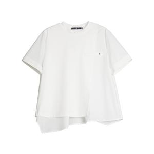 ELLE Футболка Women's White Crew Neck Mock Two Piece