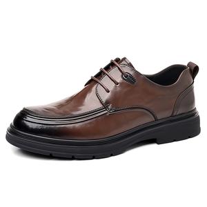 Dunnu Повседневные кожаные туфли мужские низкие черно-коричневые, цвет Brown