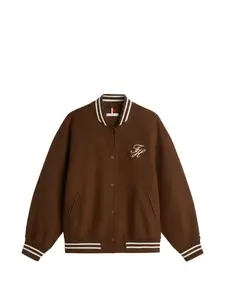 Бомбер с полосатыми деталями Tommy Hilfiger, коричневый