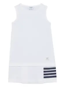 Платье с полосками 4-Bar Thom Browne Kids, белый