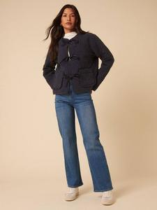 Приталенный стеганый жилет с цветочным принтом и запахом из TENCEL Lyocell Nobody's Child, Navy