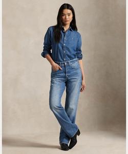 Джинсовая рубашка приталенного кроя