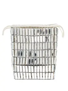 Сумка-тоут с завязкой, украшенная кристаллами Self-Portrait, серебяный