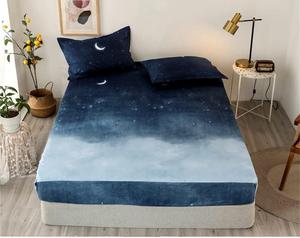 SkiPdr Наматрасник с принтом и эластичной резинкой, простыня на резинке, комплект постельного белья White Style