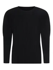 Плиссированный джемпер с длинными рукавами Homme Plissé Issey Miyake, черный