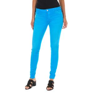 Длинные джинсовые брюки с эффектом потертости и эластичной тканью 10db50210 g272 женщина Met, синий