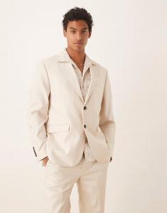 Выбранный пиджак Ascot стандартного кроя кремового цвета Selected