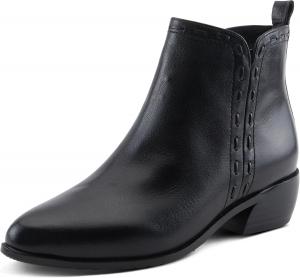 Женские кожаные ботильоны Spring Step MARSAL - заостренный носок, боковая молния и каблук-шпилька, Black