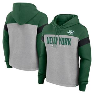 Толстовка с капюшоном New York Jets Bold Play Call, женская, цвет heather gray/green Fanatics