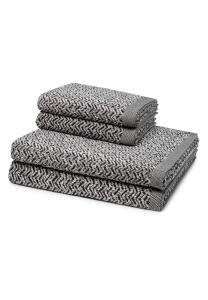 Полотенце для ванной Möve 2 X 2 X Duschtuch im Set Brooklyn Fischgrat, цвет Nature/Black