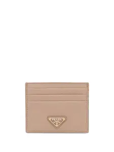 Кардхолдер с металлическим логотипом Prada, нейтральный