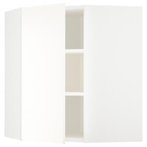 Угловой настенный шкаф с полками, белый/белый цвет Vallstena, 68x80 см. IKEA Metod