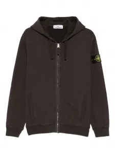 Толстовка с капюшоном на молнии Stone Island, серый
