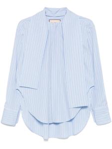 Полосатая хлопковая рубашка Plan C, синий