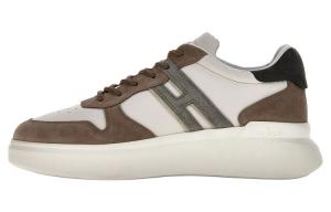 HOGAN H580 Кожаные низкие кеды мужские бело-коричневые