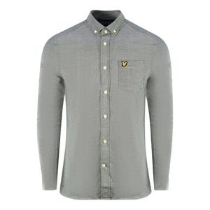 Зеленая рубашка с длинным рукавом из хлопка и льна Lyle & Scott, зеленый