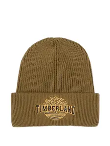 Шапка бини с вышитым логотипом Timberland Kids, коричневый